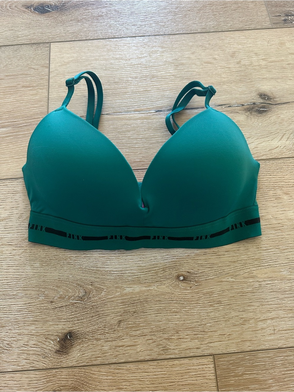 Victoria’s Secret PINK Wear Everywhere Wireless Bra 32D Green Teal Lightly Lined